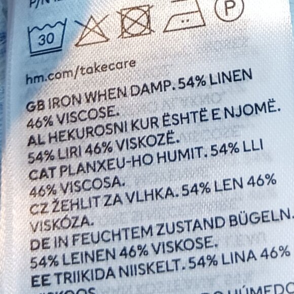 #11 3/$18 - H&M Blue/White Short Sleeve Top Size M - Picture 5 of 6